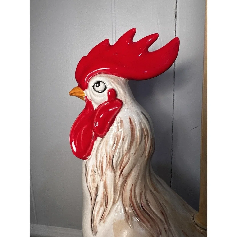 Vintage Rooster‎ Table Lamp Ceramic Farmhouse Country Kitchen Decor